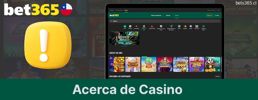 Interfaz de Bet365 casino